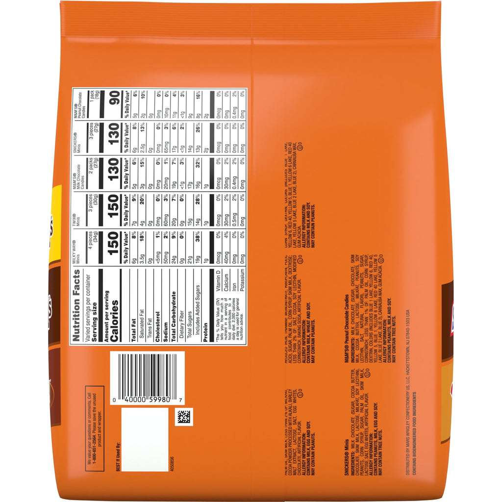 M&M's, Snickers, Twix & Milky Way Chocolate Halloween Candy Variety Pack - 120 Ct Bulk Bag
