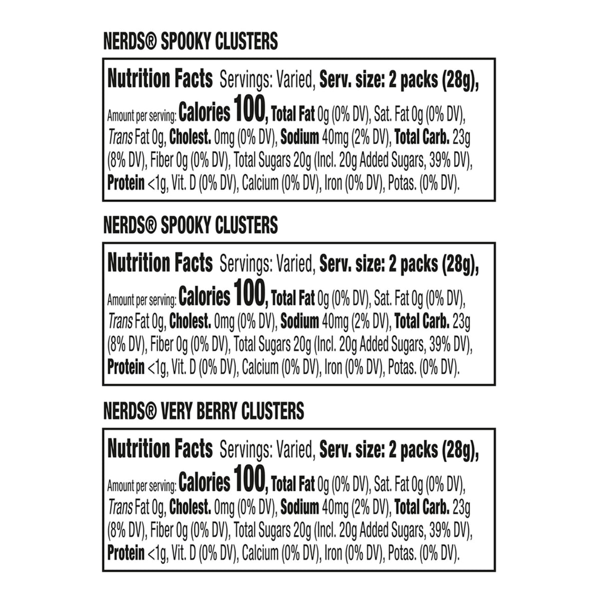Nerds Gummy Clusters Halloween Assorted Treat Pack, 14 oz, 28 Count