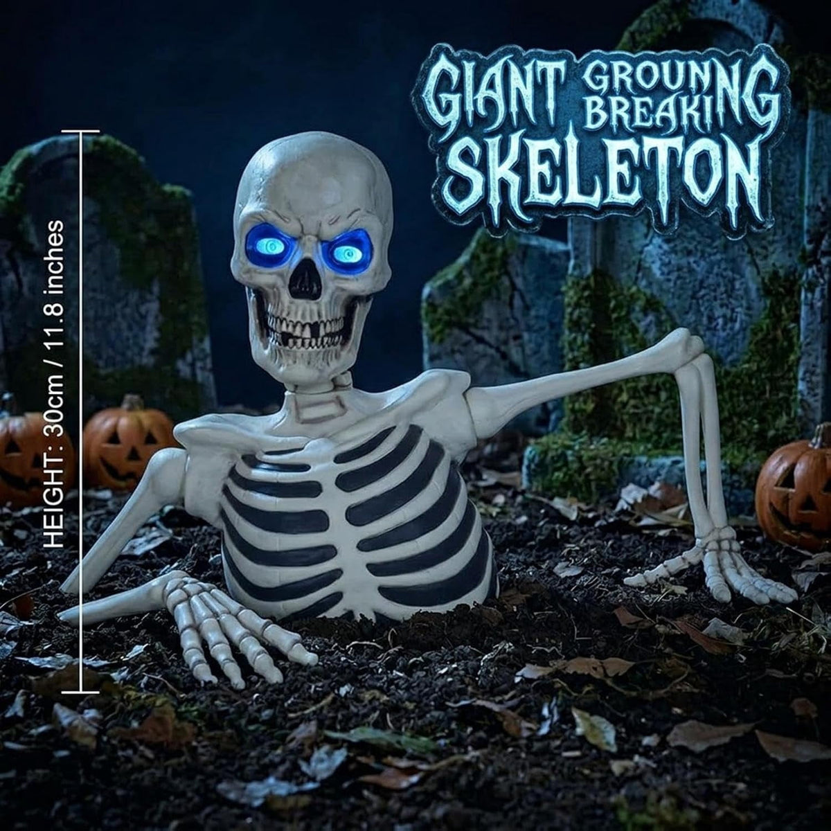 Halloween Dog Greeter - Frenchie 7.9in Resin Witch Dog with Light-Up Pumpkin, Spooky Fall Decor, Indoor Outdoor Tabletop Decoration