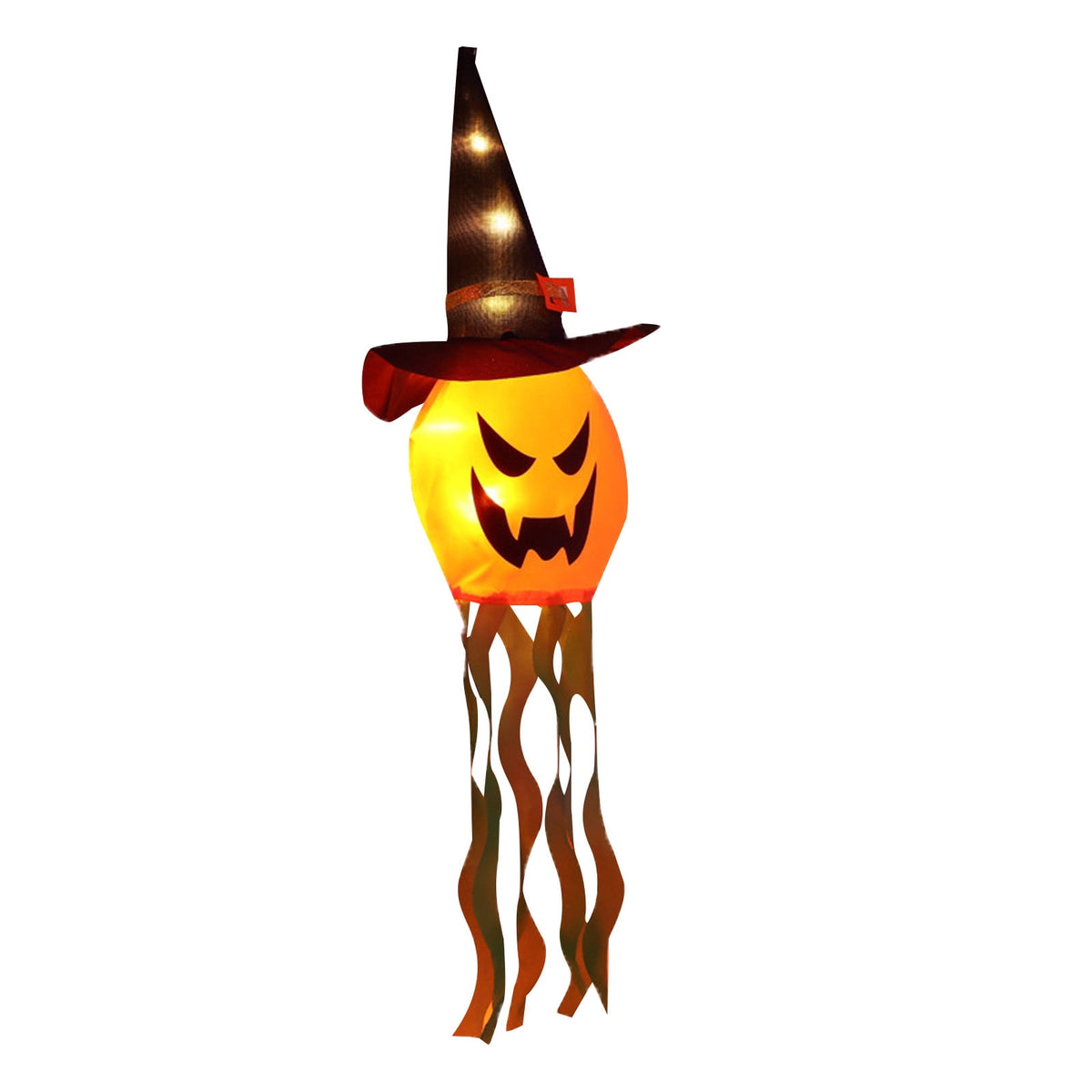 Gallickan Halloween Decorations Outdoor Decor, Hanging Lighted Glowing Pumpkin Witch Hat, Lighted Up Halloween Decorations for Indoor Outside Party Yard Tree Garden, A