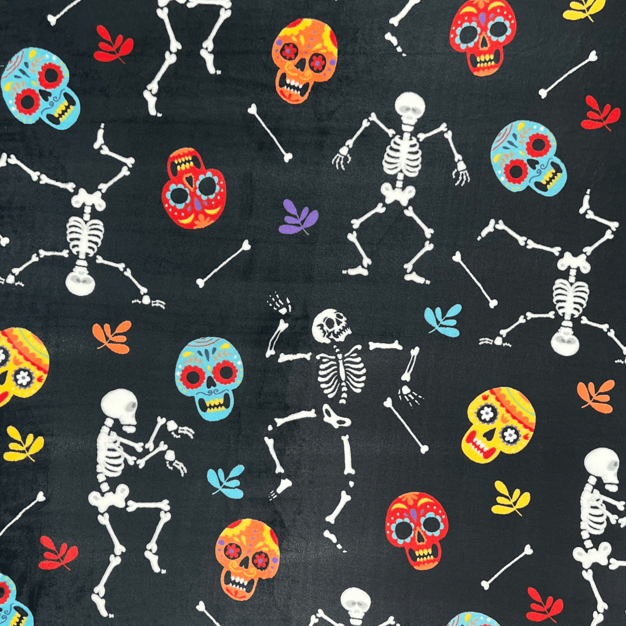 Serafina Home Halloween Throw Blanket: Fuzzy Boo! Jack O'Lantern Spider Webs Skull and Black Cats Print on Velvet Fleece for Sofa Bed Couch Chair Dorm