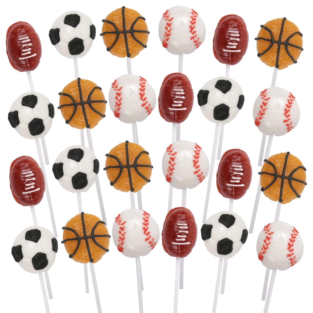Sports Ball Lollipops, Team Party Favors, Candy Pops, Goodie Bag Fillers, 24 Count, 14.6 Ounce Box