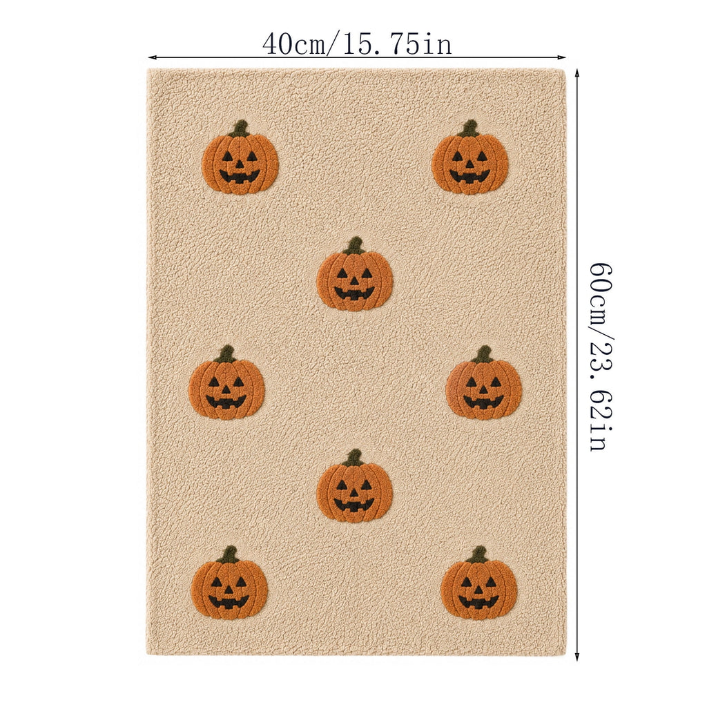 Halloween Thanksgiving Pumpkin Doormat 24x16 Inch, Simple Fall Farmhouse Entrance Mat for Front Porch Patio Home Decor