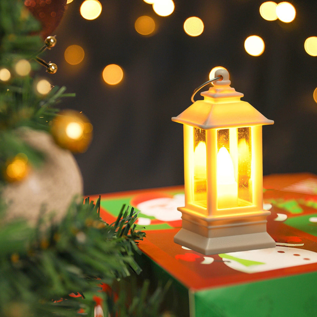 KOYPTL 8 Pcs Black Lanterns Decorative Indoor Mini Battery Operated Lanterns with Flameless Candle,Christmas Table Decorations Hanging Ornament for Wedding Table Centerpieces Home Xmas Decor Outdoor