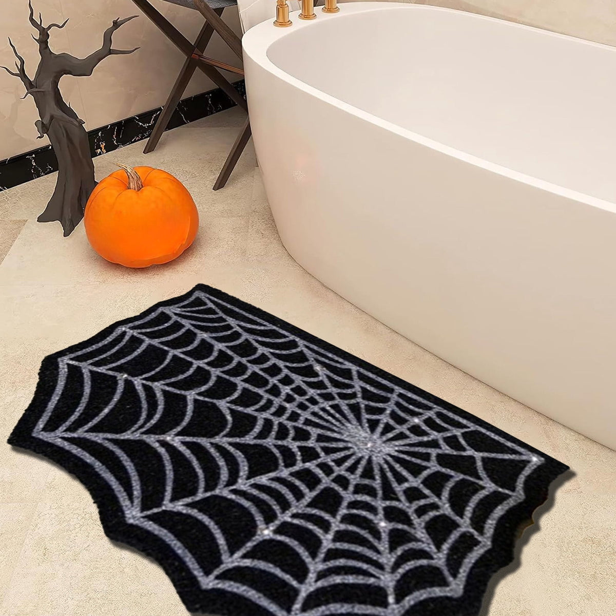 Stijggn Halloween Kitchen Mats for Floor Halloween Rugs Halloween Thanksgiving Decorations Doormat, Welcome Mats for Front Door,Spooky Outdoor Mats for Home Decor Holiday Decorative