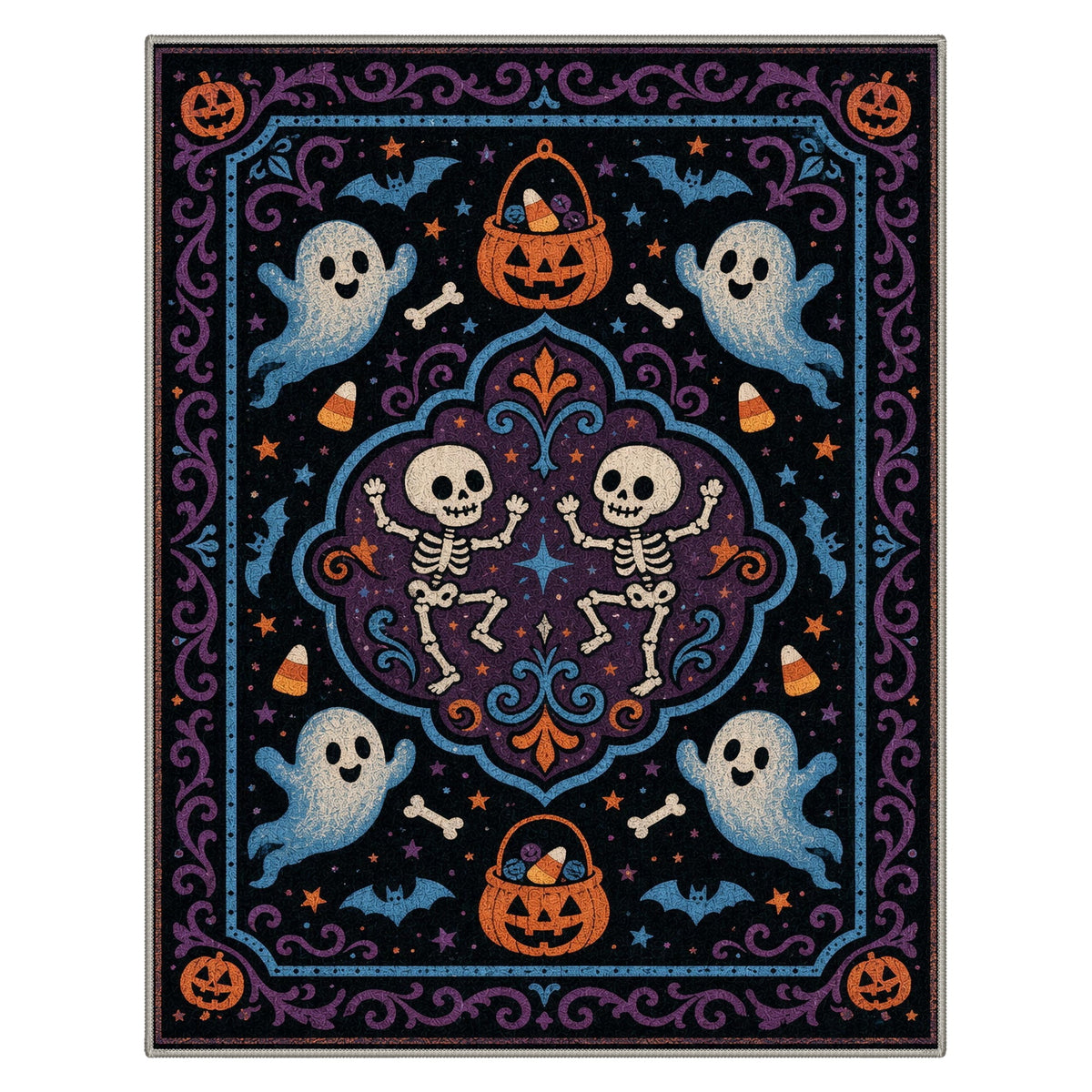 GENIMO 2'x3' Halloween Doormat, Washable Non Slip Soft Gothic Castle Outdoor Door Mat for Front Door Covered Porch Patio Entryway, Antique Gold