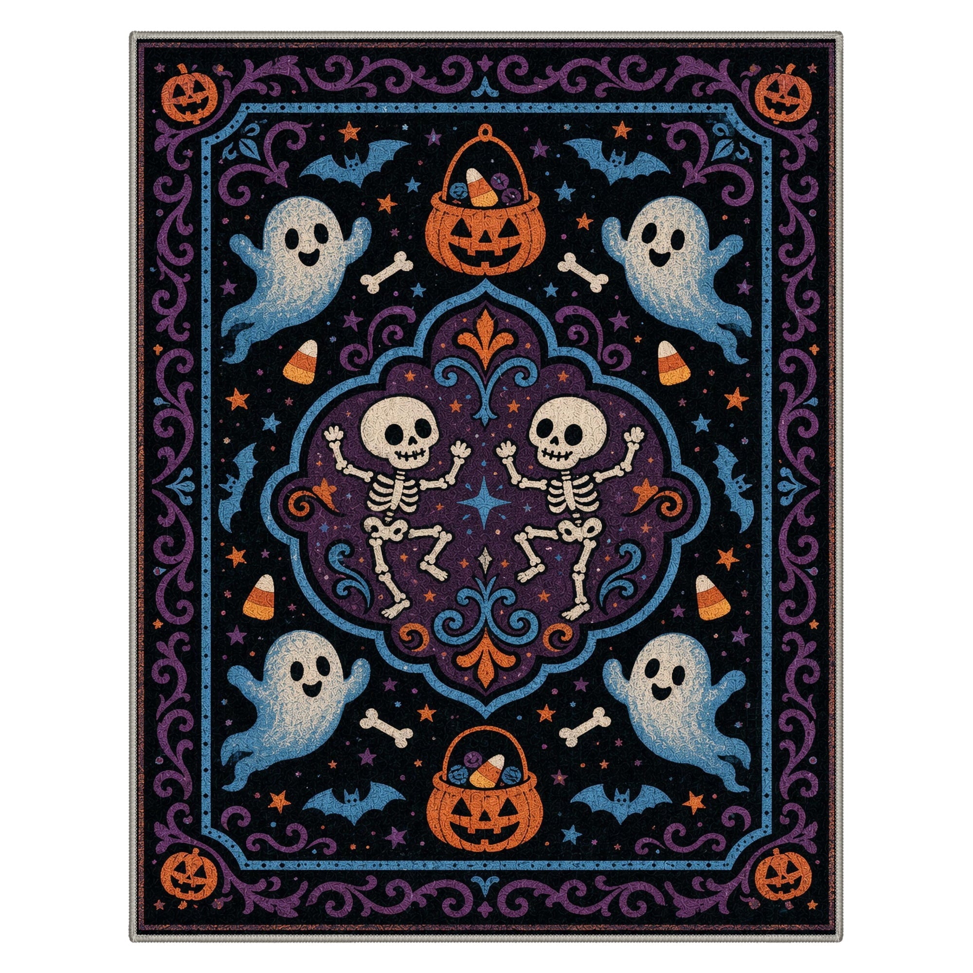GENIMO 2'x7' Halloween Runner Rug, Washable Non Slip Soft Vintage Witch Indoor Outdoor Hallway Runner for Porch Patio Kitchen Entryway, Retro Sepia