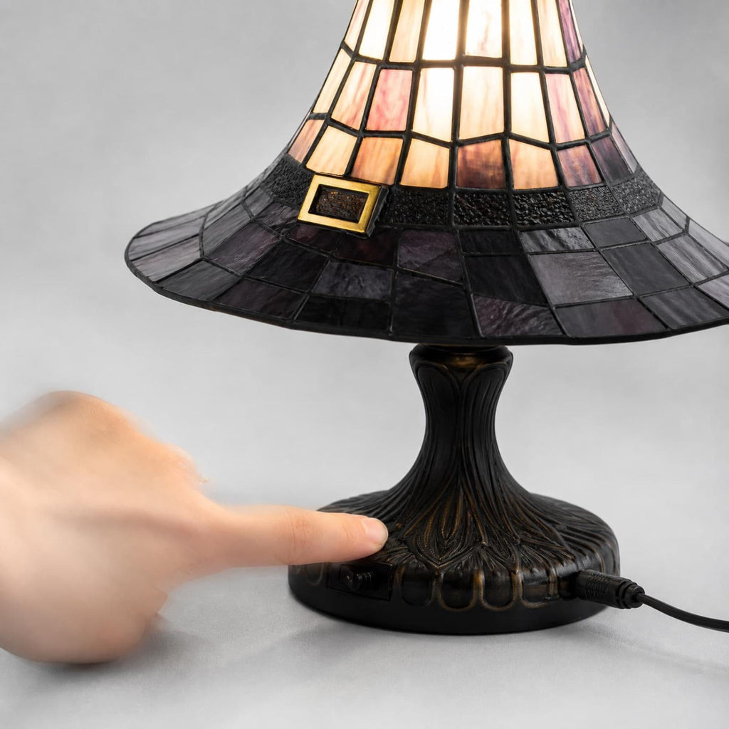 Halloween Decor Witch Hat Lamp, LED Halloween Night Light, Halloween Decorations Indoor, Witchy Decor for Shelf Mantel Table, Gothic Home Decoration