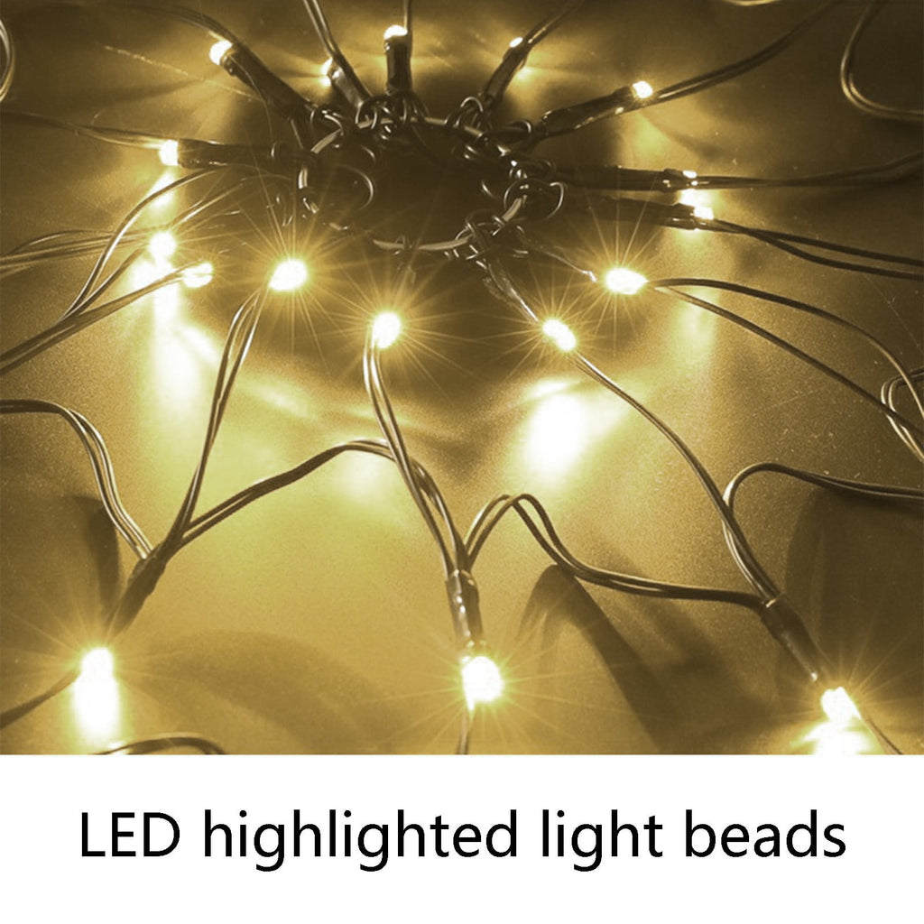 Halloween Arachnid Web Lights, 39 In Diameter 60 LED With Black Spider, Water Proof Colorful Web Lights With Remote Control for Halloween Indoor Outdoor Garden Patio Home Decoration