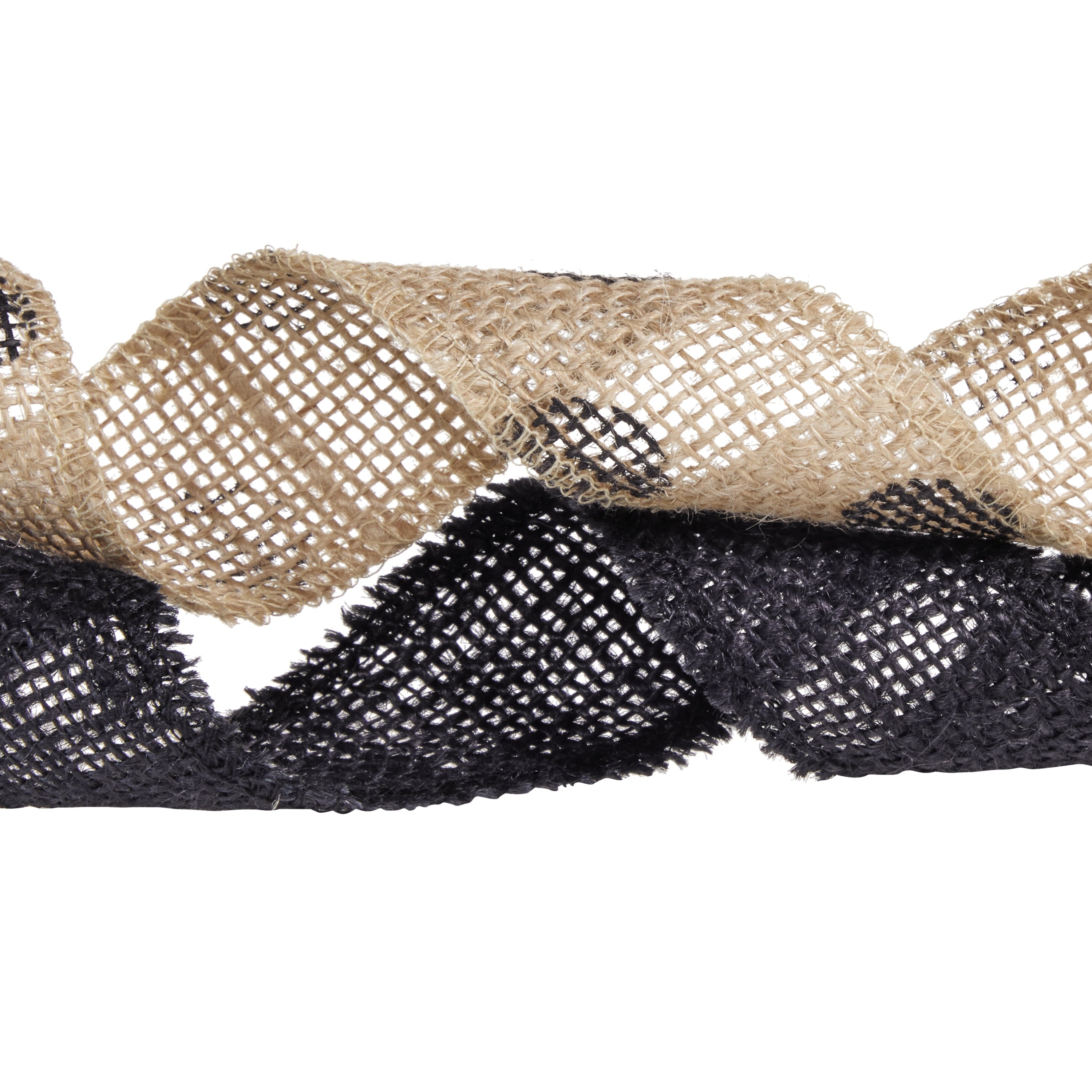 Love, Laugh, Craft Burlap Ribbon Set, 1.5"W x 3-Yds, Natural/White Stripe