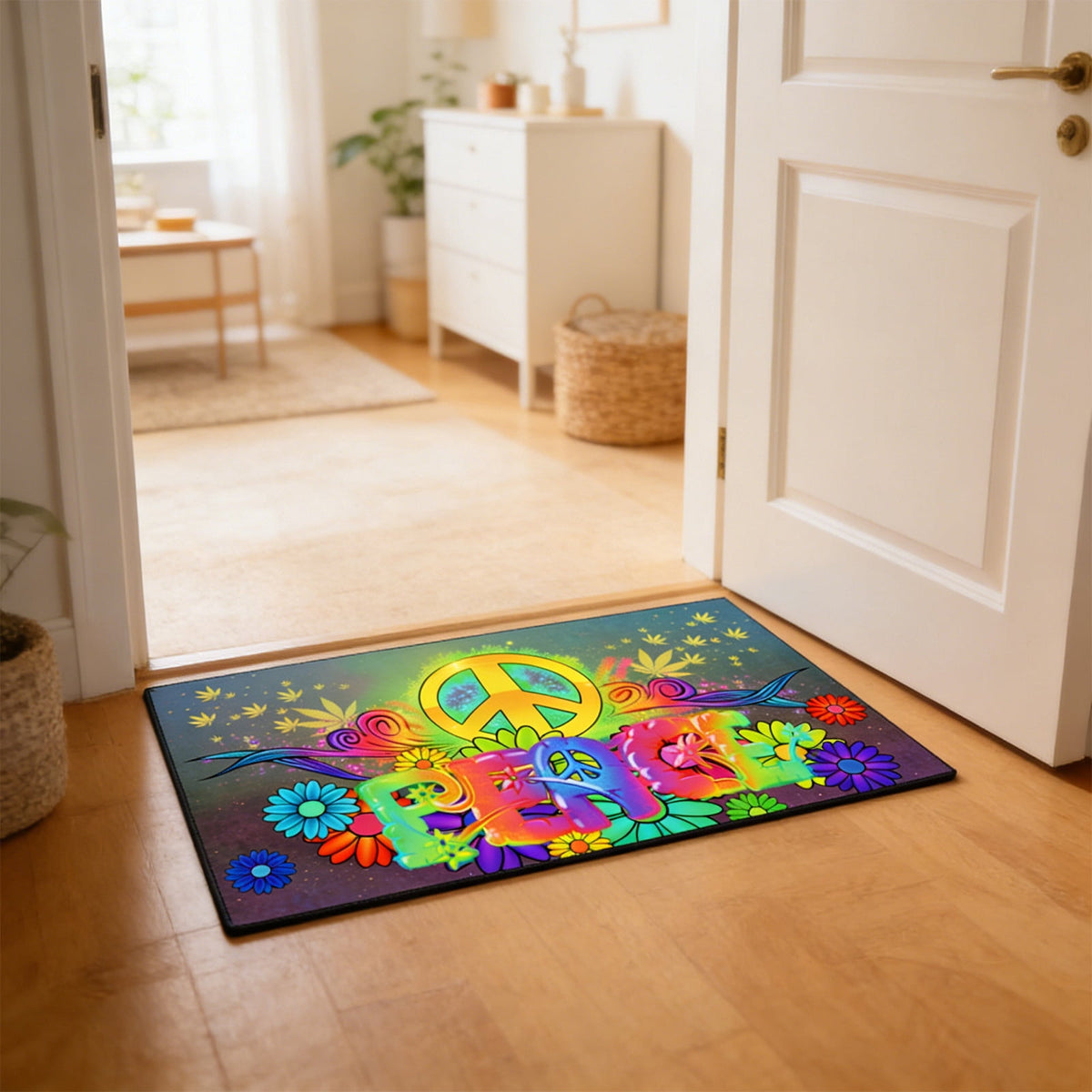 Halloween Ghost Door Mat, Cute Welcome Mat for Front Door Porch Entryway Haunted Outdoor Decor Spooky Decorative Entrance Doormat Non Slip Halloween Rug, 16" x 24"