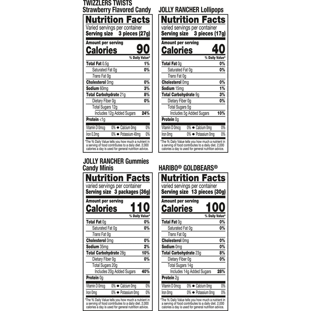 Haribo, Jolly Rancher and Twizzlers Assorted Fruit Flavored, Halloween Candy Variety Bag, 17.44 oz (58 Pieces)