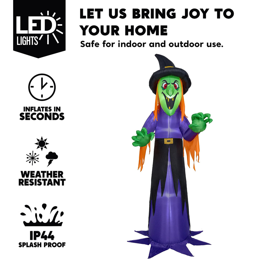 Joyfy 12 FT Halloween Inflatable Giant Grim Reaper Decoration with Built-in LEDs,Grim Reaper with Scythe Halloween Decorations Outdoor Blow Up Yard Lawn Decoration