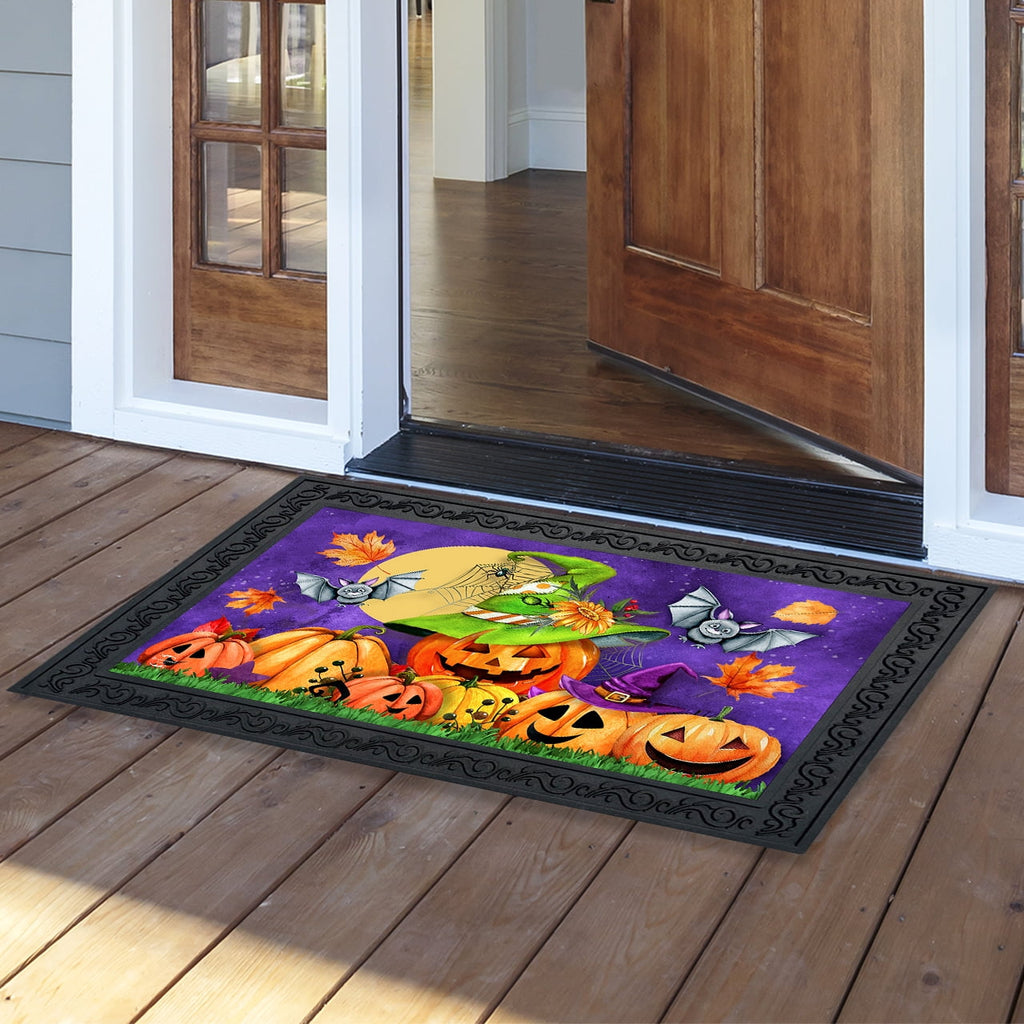 Briarwood Lane Halloween Doormat 30x18 Indoor Outdoor Happy Jack O Lanterns For Halloween Doormat