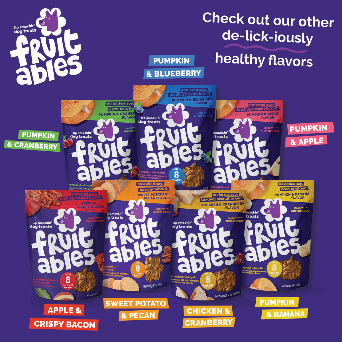 Fruitables Baked Pumpkin & Blueberry Flavor Treats for Dogs - 7 oz