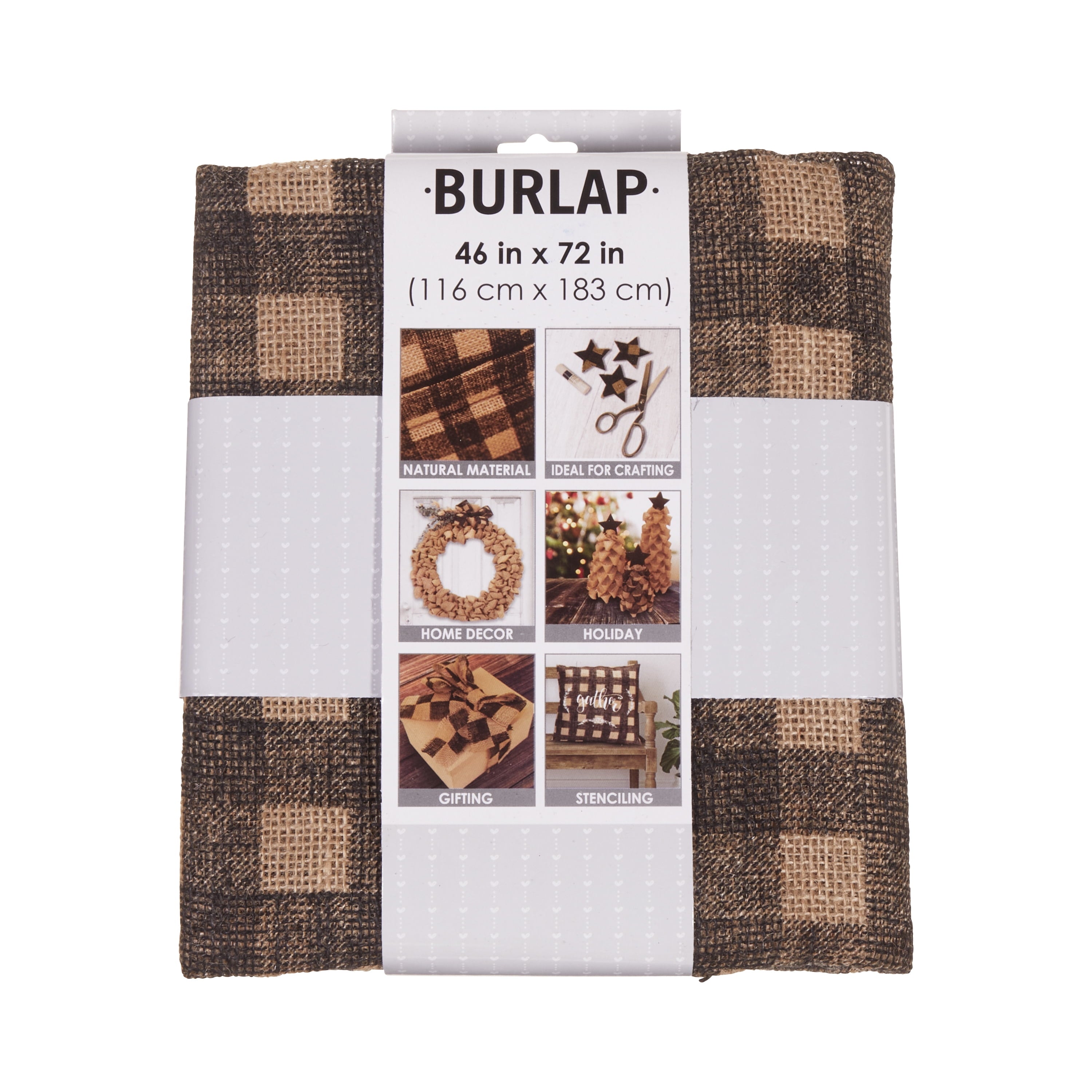 Allen Company Folded & Precut Jute Burlap Craft Fabric, 46"W x 2-Yards, Natural