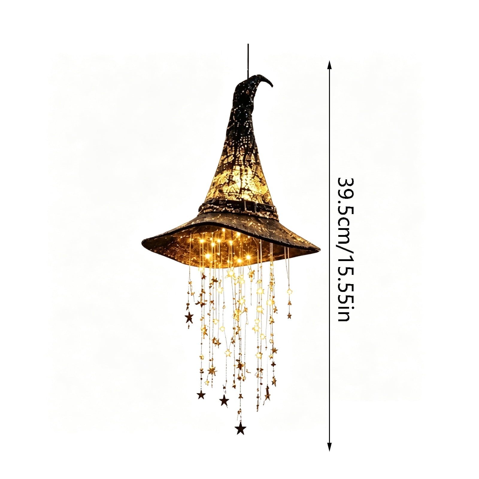 Stijggn Witch Hat Lights Halloween Glowing Lights, Waterproof Hanging Witch Hat Decorations, Warm Light Festival Ornaments for Indoor Outdoor Yard Garden Party Halloween Decor