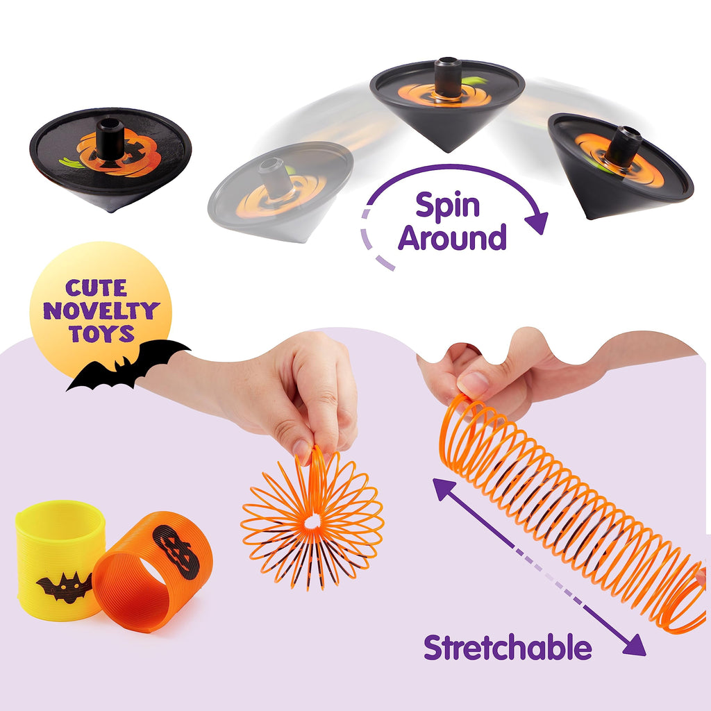 Joyfy 168 Pcs Halloween Stationery Party Favors,Halloween Gifts for Kids,Halloween Goodies Including Halloween Vampire Teeth,Spiders,Stamps,Stickers,Slap Bracelets
