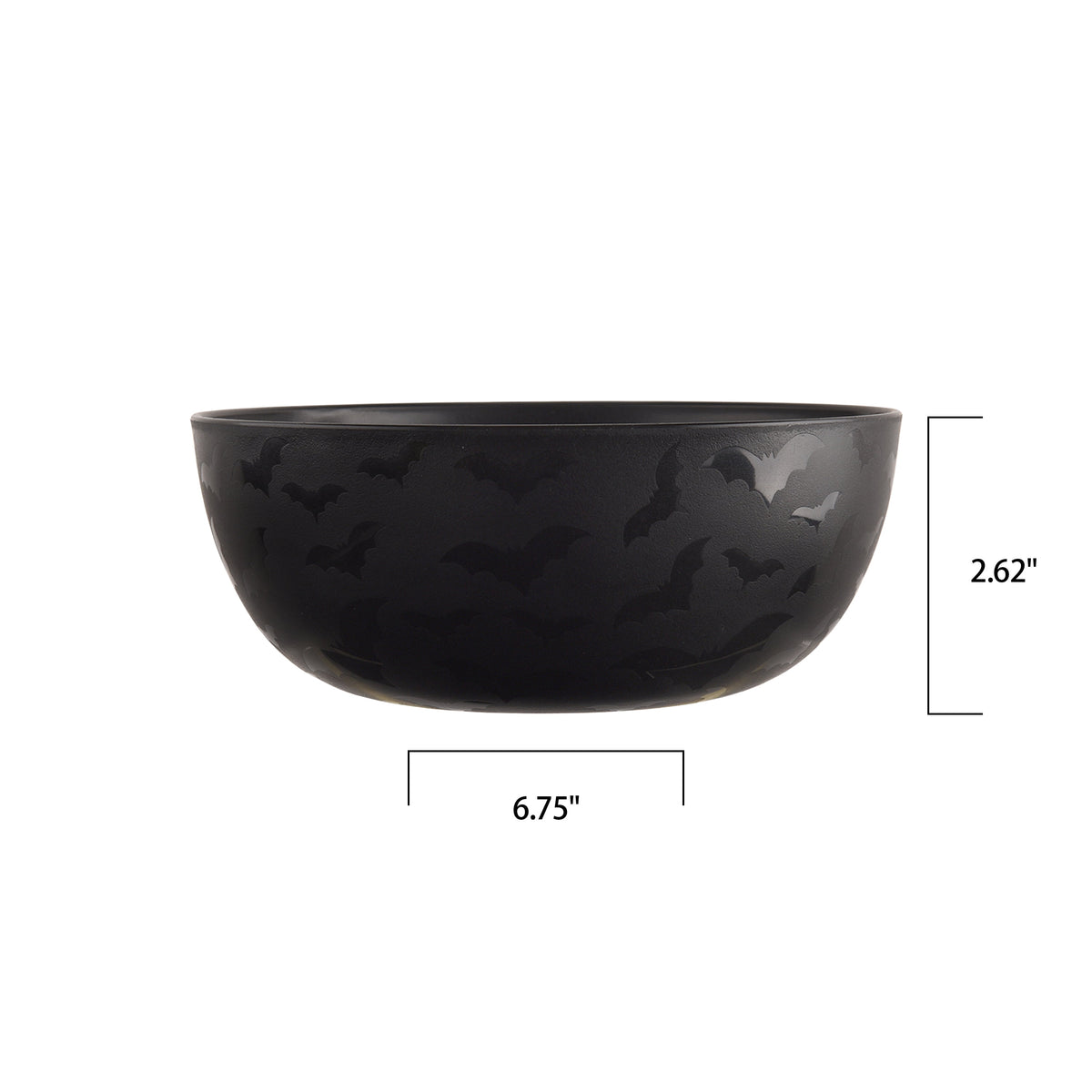 Mainstays 38 Ounce Round Plastic Etched Bats Bowl, Black