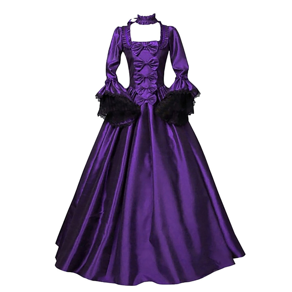 LYXSSBYX Maxi Dresses for Women Women's Long Sleeve Neck Dress Floor Length Cosplay Dress Plus Size Dress
