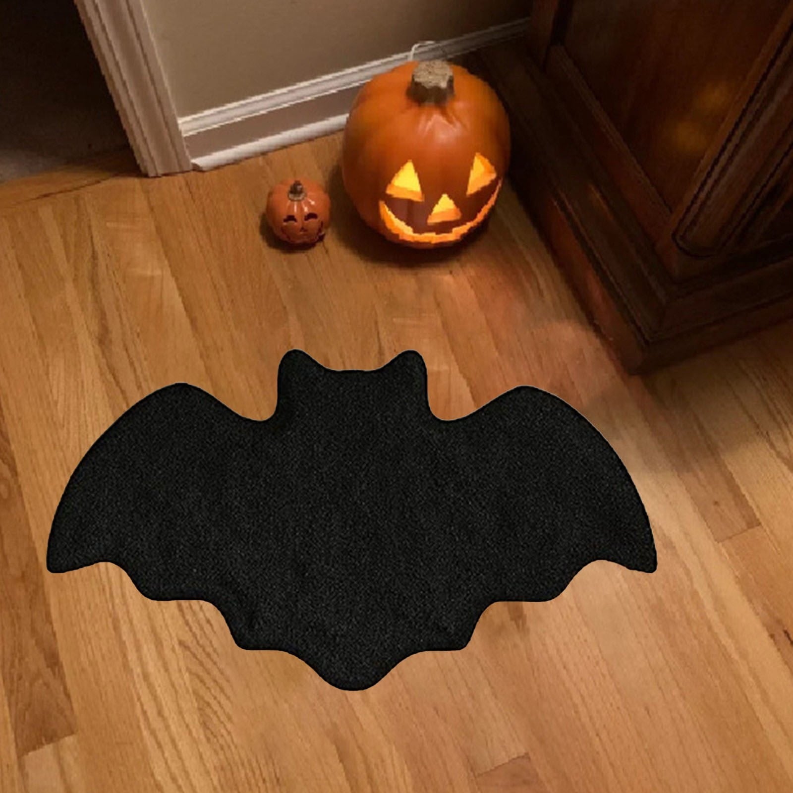 BinKFF Halloween Bats Welcome Door Mat,Black Bat Doormat for Outside Entrance Home Decor,Non-Slip Carpet Rugs with Felt Entryway Mat for Patio Indoor Front, 5 Sizes
