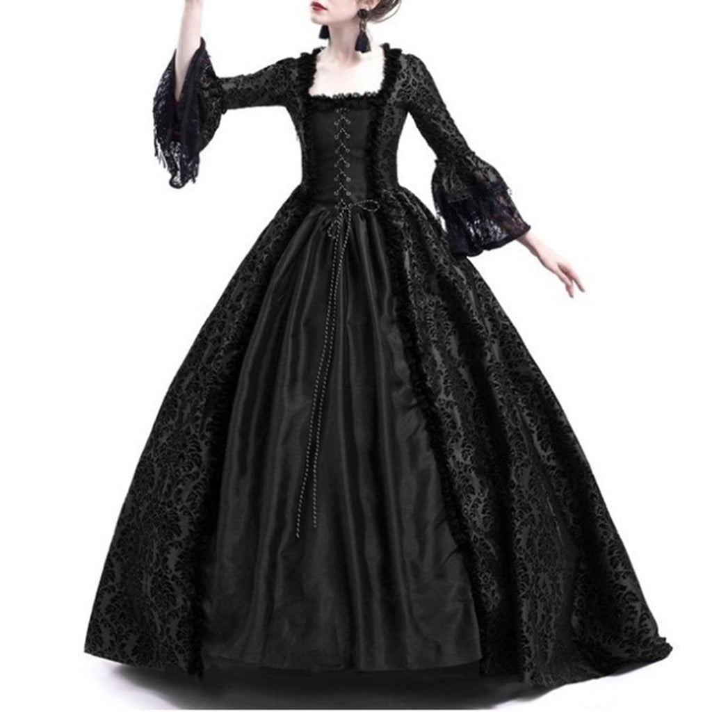 UPPADA Plus Size Victorian Dress for Women Lace Up Flare Sleeve Ball Gown with Corset Evening Party Maxi Gowns Vintage Cocktail Dress Wedding Dresses Early