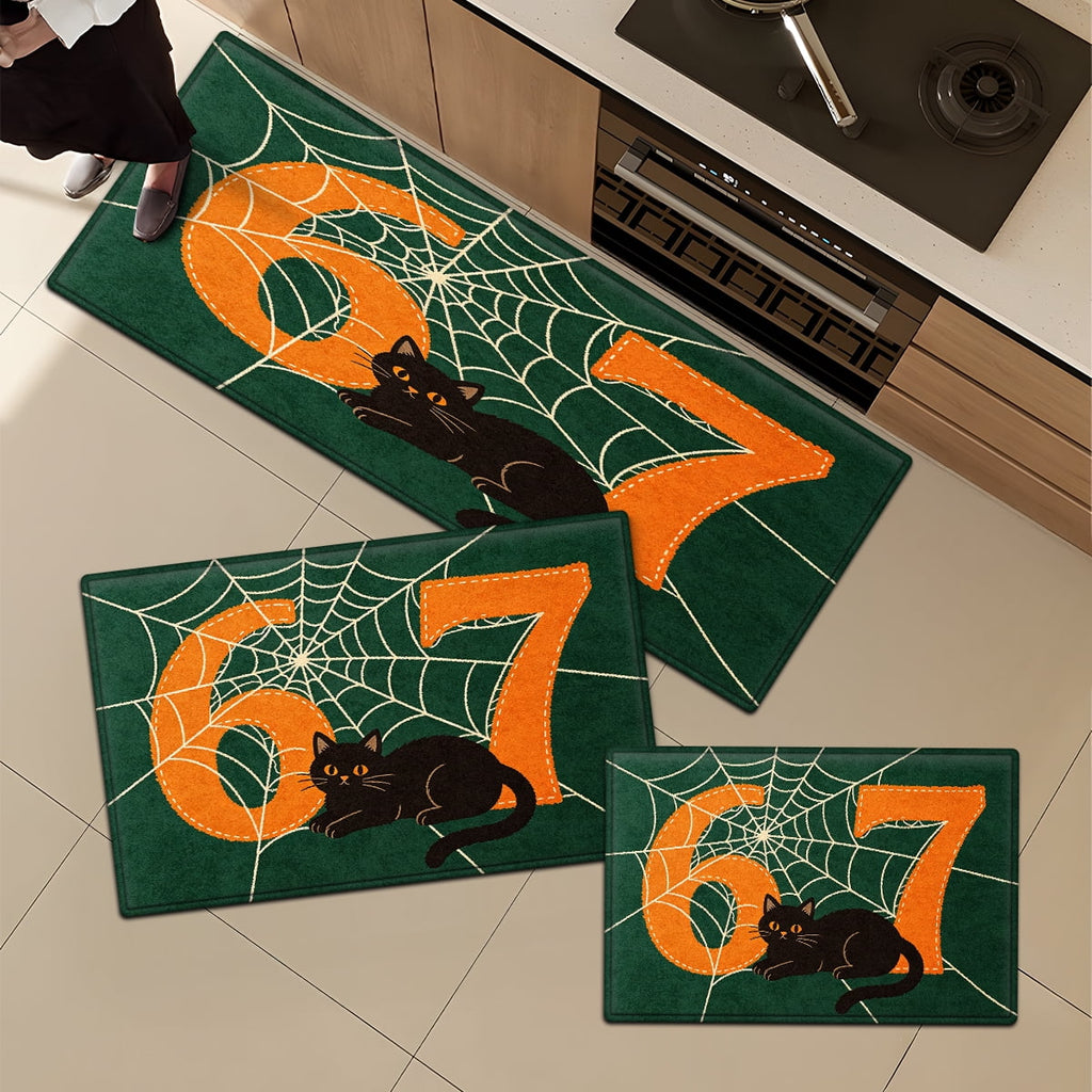 CCTFS Halloween Skeletons Holding Hot Drinks Household 1Pc Flannel Mat and Kitchen Rugs,Soft Non-slip for Bedroom Entryway