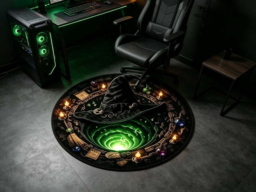 3D Halloween Round Rug, Illusion Halloween Round Mat, Funny Rug with Non-Slip Soft Visual Effect Door Mat for Living Room Indoor Decor