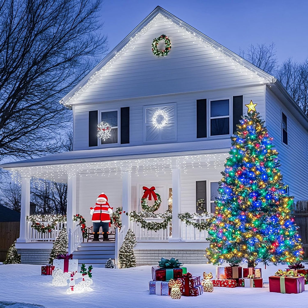 JMEXSUSS 200 LED Christmas Lights Indoor Outdoor, Connectable Warm White Christmas Tree Lights Clear Wire, 66 Ft Twinkle Fairy String Lights Plug in for Bedroom Wedding Christmas Tree Decorations