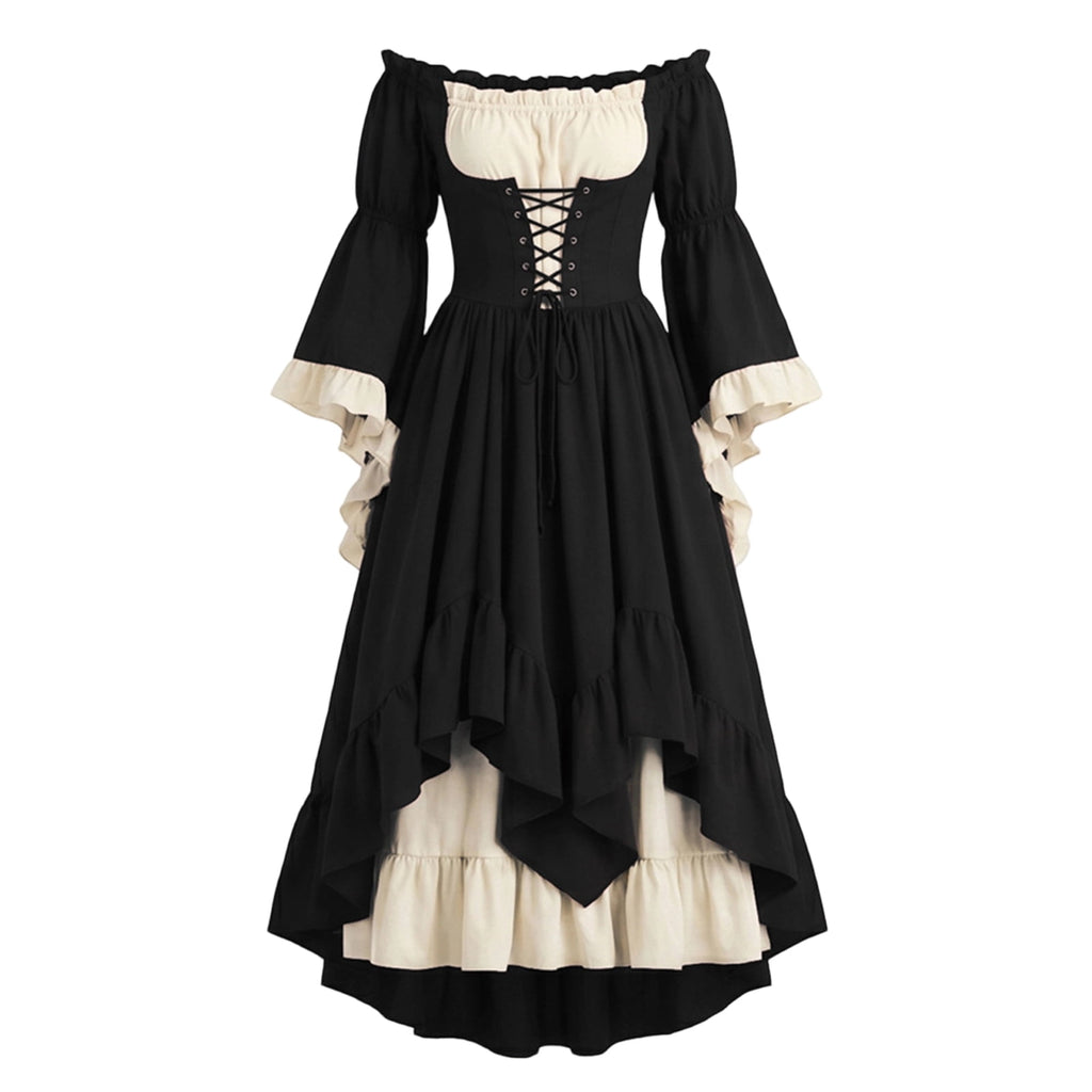 Anmrize Full Length Halloween Dress, Renaissance Faire Outfit, Women Medieval Victorian Gown, Off Shoulder Renaissance Dress, Womens's Medieval Renaissance Costume Cosplay Over Dress, White S