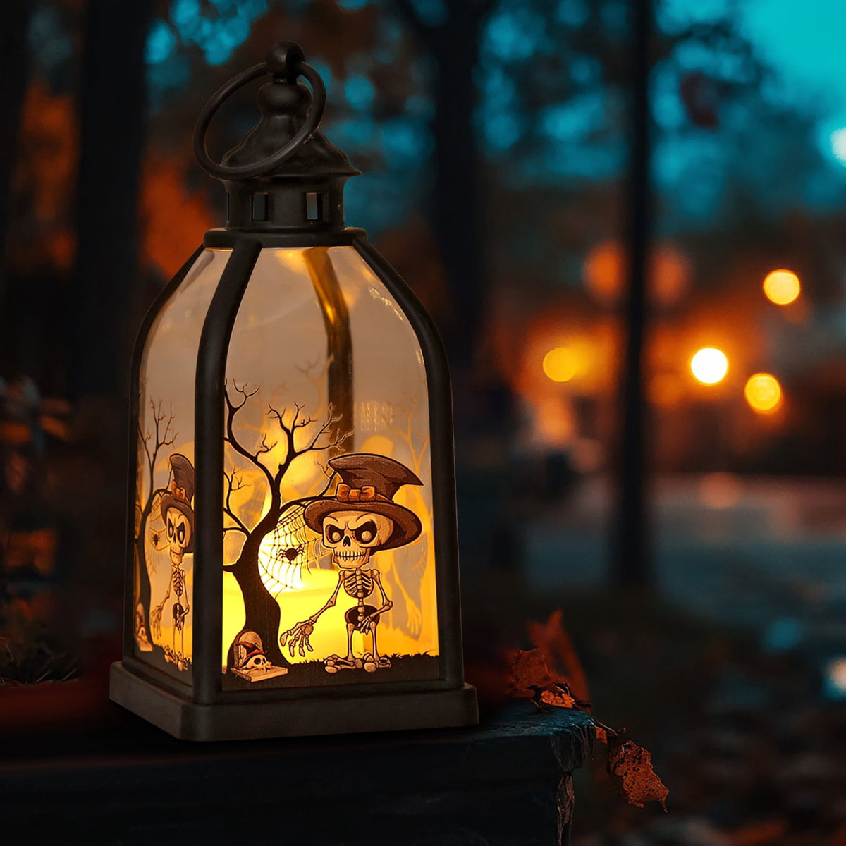 Halloween Decorations Indoor Candle Lantern With LED Lights Hanging Spooky Halloween Lanterns For Indoor Outdoor Home Room Door Party Decor