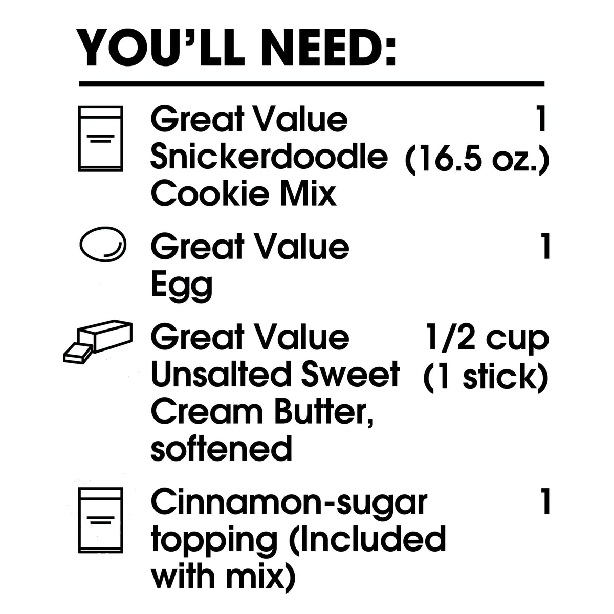 Great Value Snickerdoodle Cookie Mix, 16.5 oz