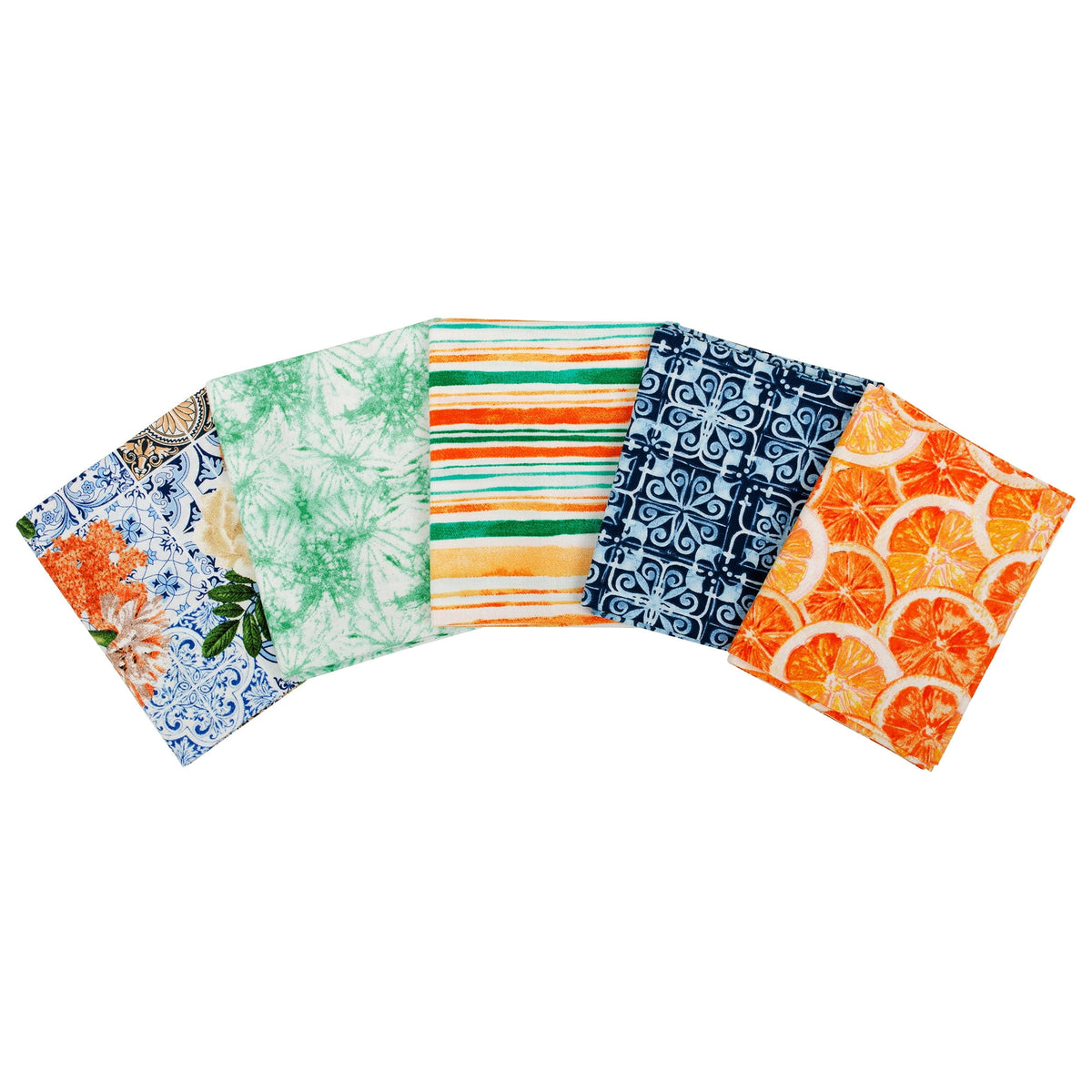 Create It 18" x 21" Cotton Floral Tiles Precut Sewing & Craft Fabric Bundle, Multicolor 5 Piece