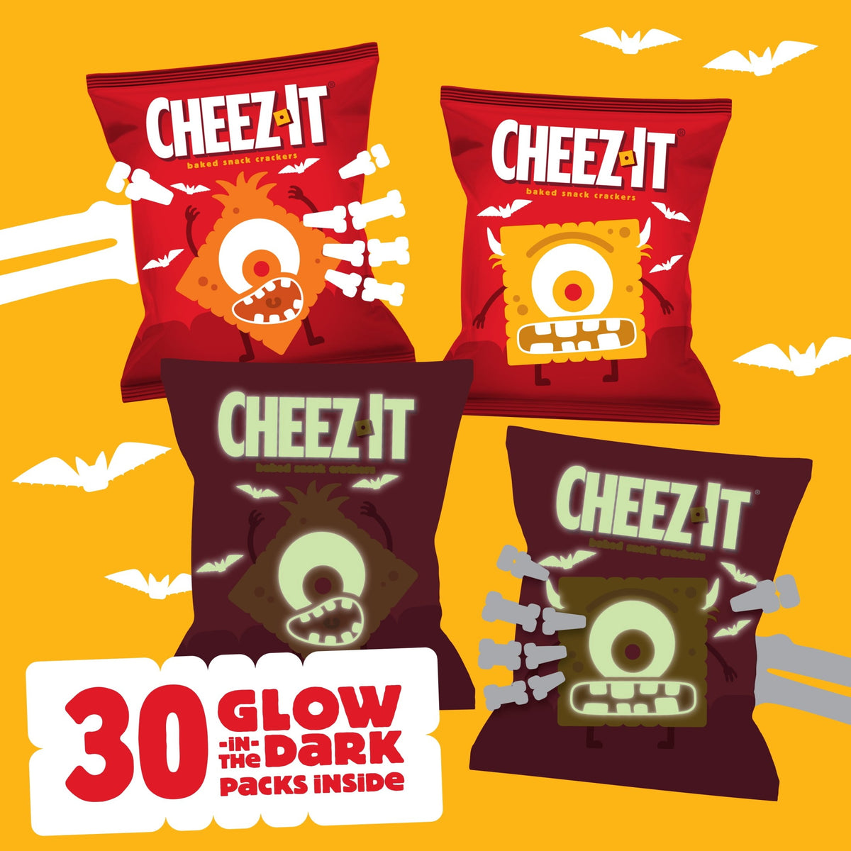 Cheez-It Original Halloween Cheese Crackers, Trick-or-Treat Snacks, 30 Count