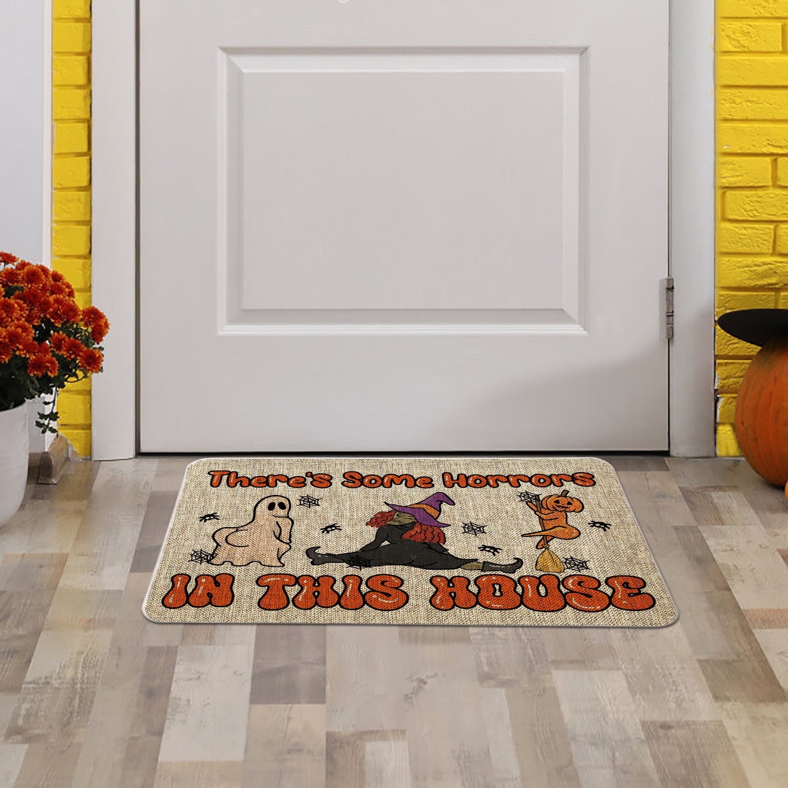 Kbndieu Halloween Door Mat, Halloween Pumpkin Rug Welcome Mats Outdoor for Front Door, Non Slip Floor Door Mat for Outside Front Porch Entryway Decor, 24 x 16 Inch