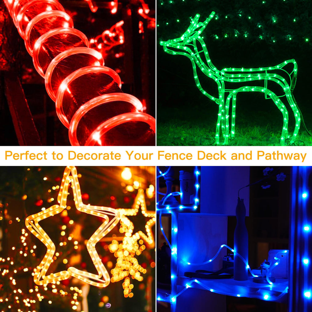 39FT 100 LEDs Rope Lights, 16 Colors Changing Lights with Remote, USB Powered Clear Tube Fairy Light Waterproof for Wedding Christmas Party Indoor Outdoor Decorations