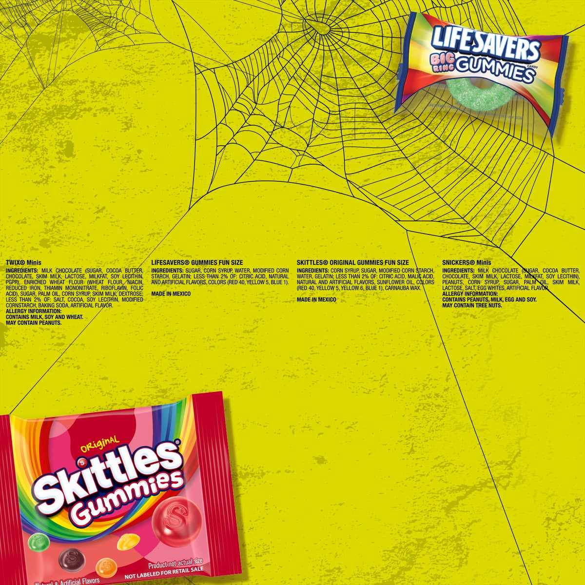 Snickers, Skittles Gummies & More Halloween Candy Variety Pack - 155 Ct Bulk Bag
