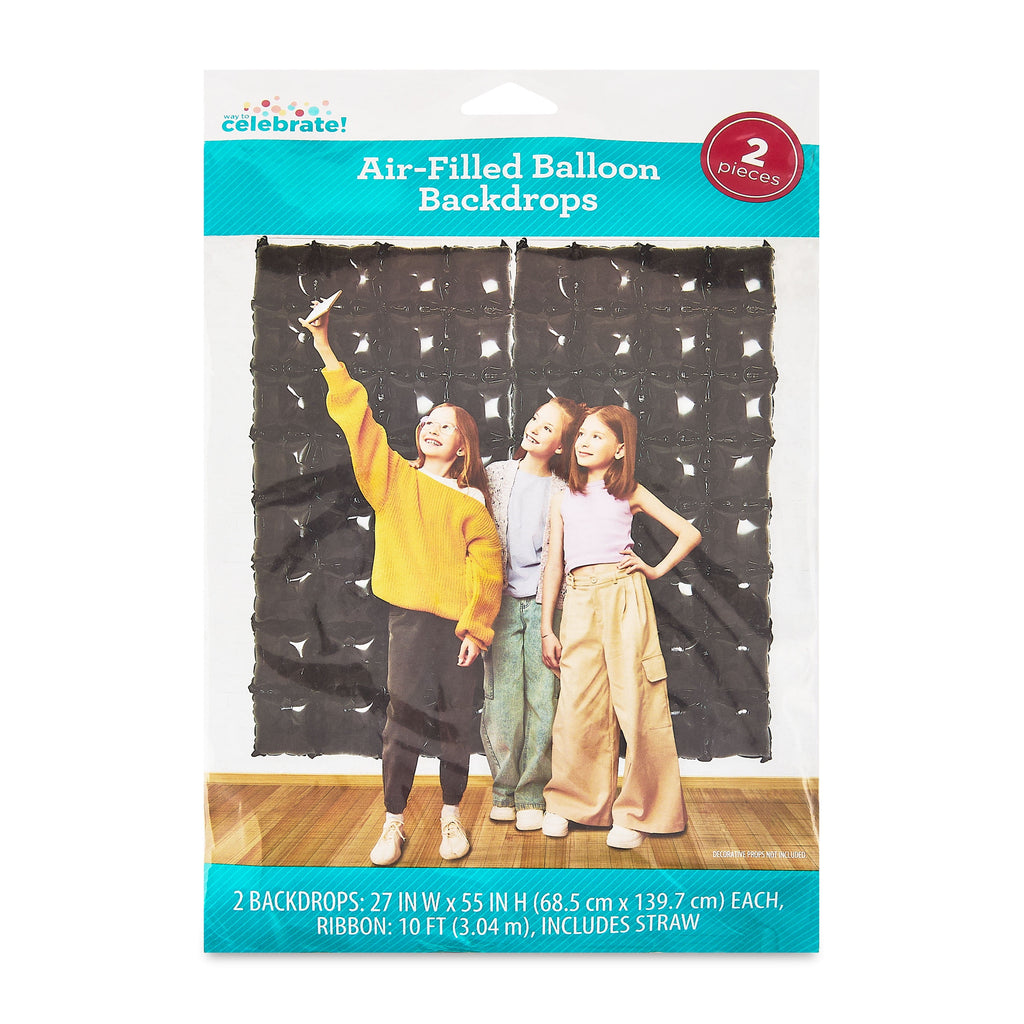 2 Count Foil Balloon Backdrops, Black, by Way To Celebrate