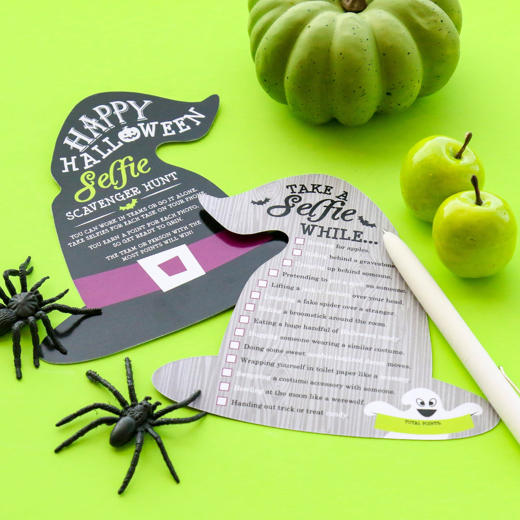 Big Dot of Happiness Happy Halloween - Selfie Scavenger Hunt - Witch Party Game - Set of 12