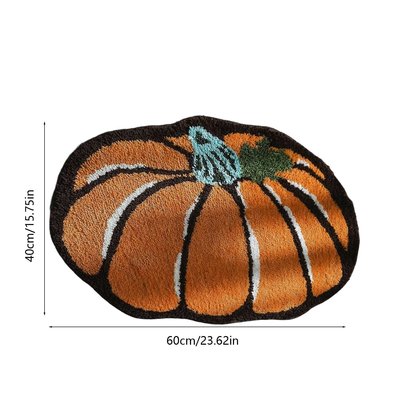 Cute Pumpkin Shaped Doormats, 15.7''x23.6'' Soft Non Slip Decorative Rugs for Front Door Bedroom Bathroom, Halloween & Thanksgiving Supplies