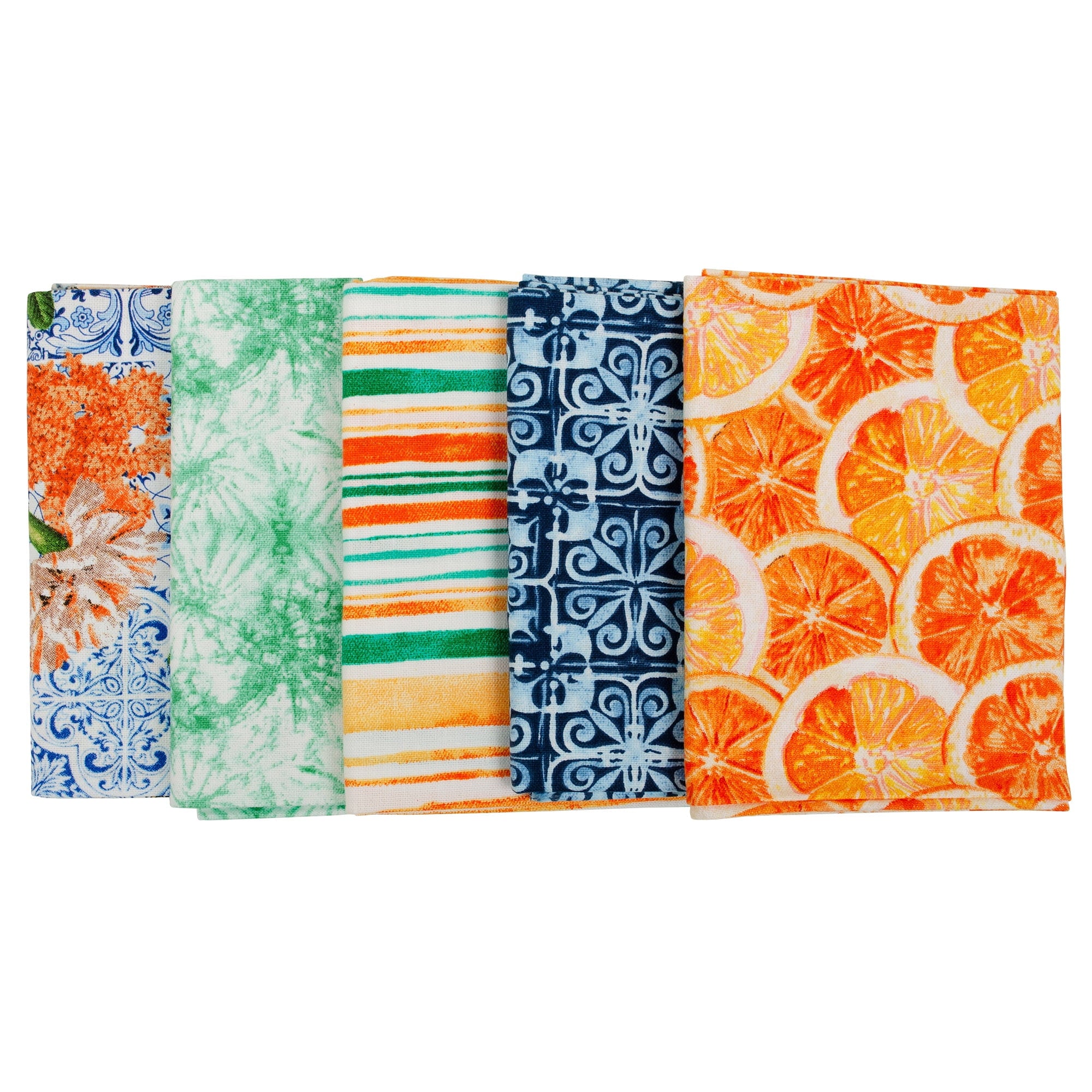 Create It 18" x 21" Cotton Floral Tiles Precut Sewing & Craft Fabric Bundle, Multicolor 5 Piece