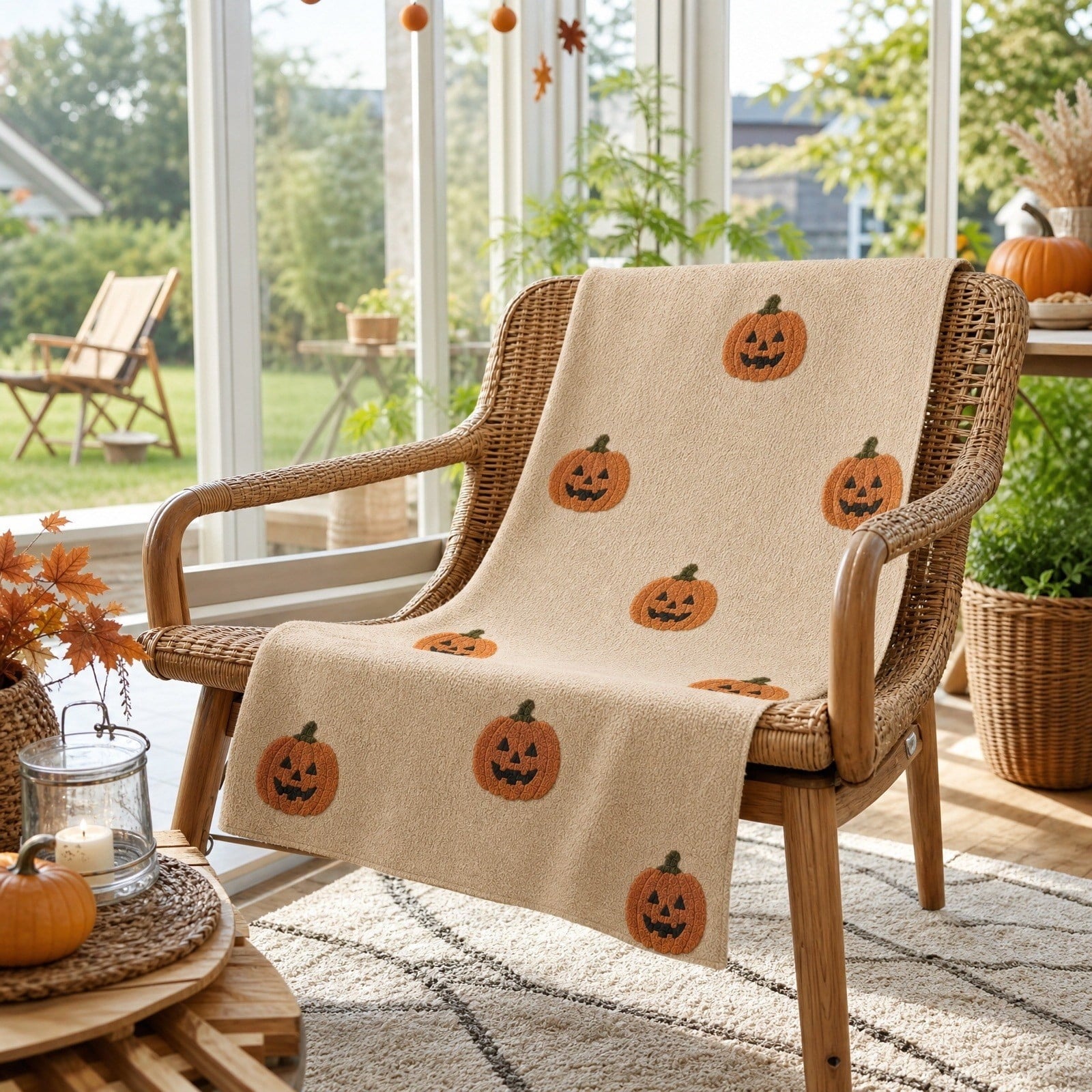 Vggrvlo Up to 25% Off Halloween Halloween Themed Throw Blanket Autumn Leaves Fall Throw Blanket for Couch Cute Halloween Blanket for G-irls B-oys K-ids Women Men