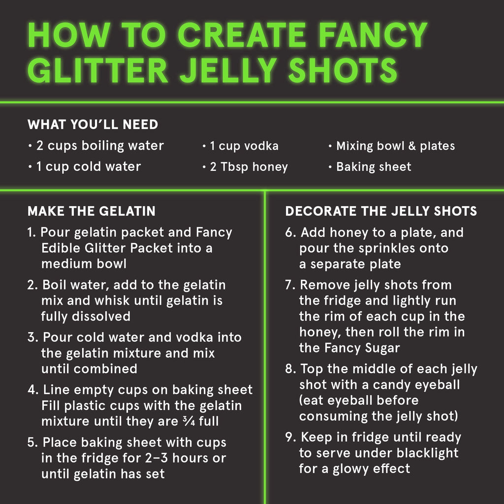 Fancy Sprinkles Eye of Newt Glitter and Glow Jelly Shot Kit, 8.7 oz