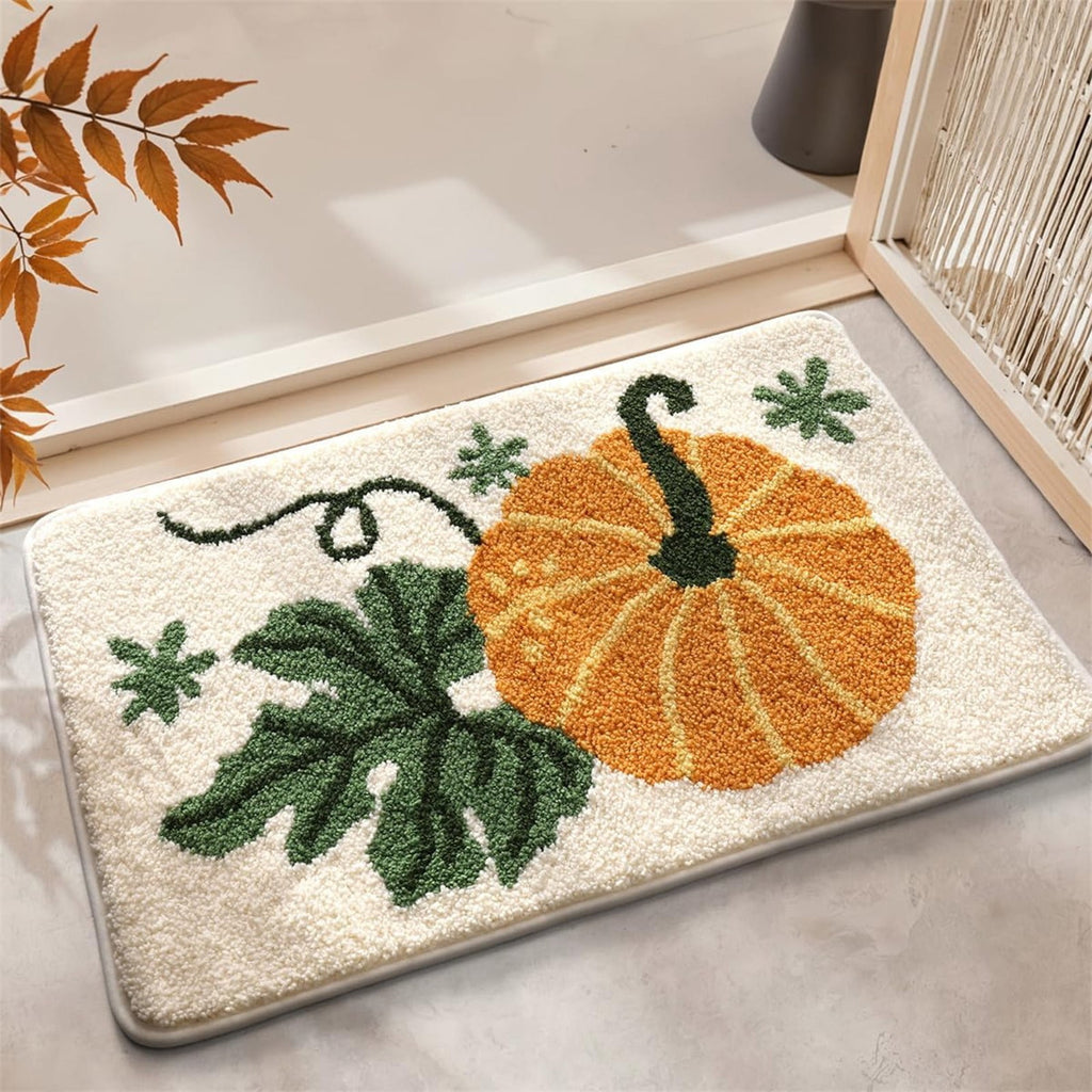 Taotanxi Spider Web Bath Mat, Halloween Bathroom Rug 15x23 Inches, Halloween Rugs Bathroom Decor, Black Gothic Bath Mat, Ultra Soft Great Absorbency