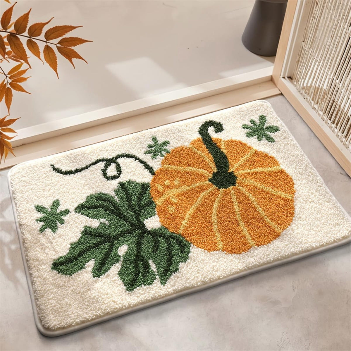 Taotanxi Spider Web Bath Mat, Halloween Bathroom Rug 15x23 Inches, Halloween Rugs Bathroom Decor, Black Gothic Bath Mat, Ultra Soft Great Absorbency
