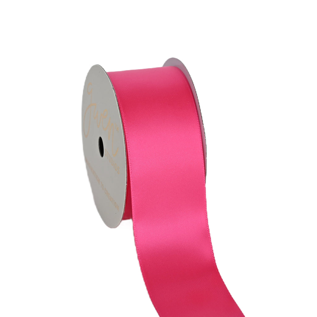 Gwen Studios 1.5" Hot Pink Satin Ribbon, 7 Yards