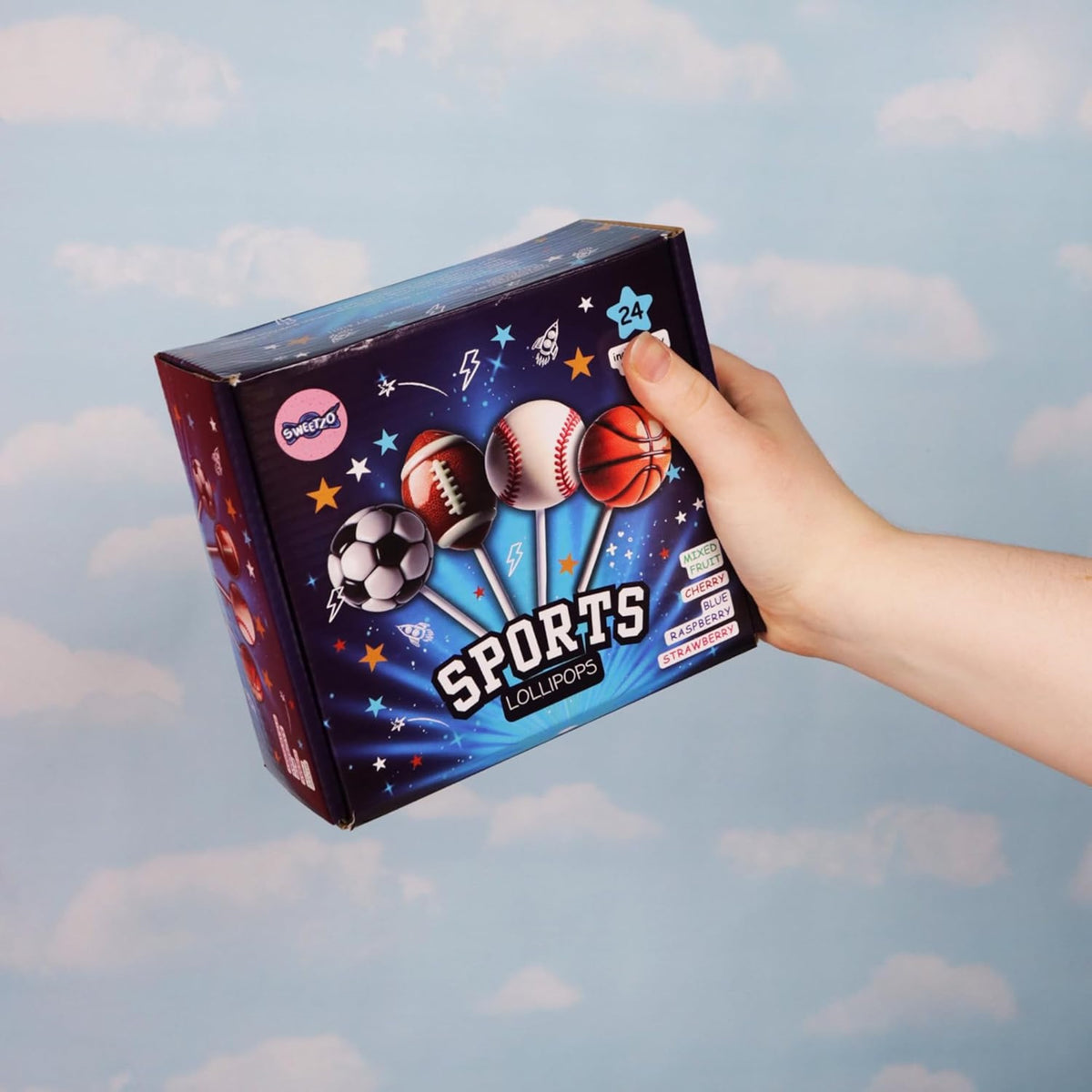Sports Ball Lollipops, Team Party Favors, Candy Pops, Goodie Bag Fillers, 24 Count, 14.6 Ounce Box