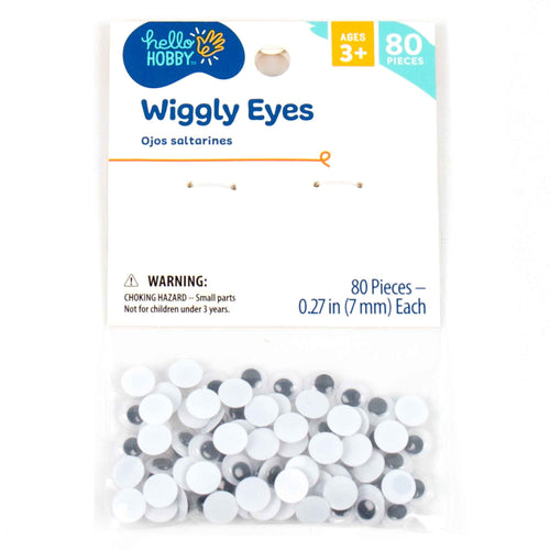 (9 pack) Hello Hobby Small Black and White Plastic Wiggly Eyes, 80-Pack