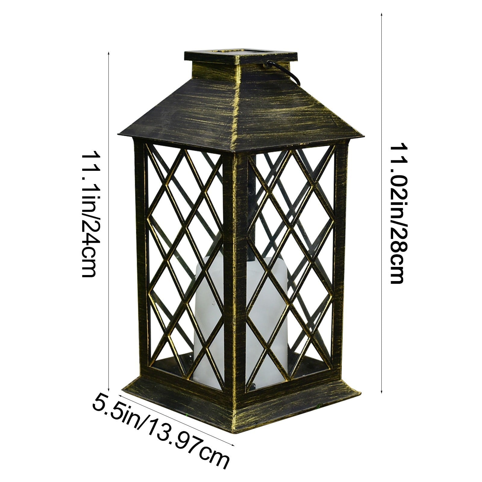 Brown Solar Lanterns Outdoor Hanging Lights | Hollowed-Out Metal Led Garden Decor | Waterproof Ip55 for Patio & Yard | 6-10 Hours Auto On/Off Lighting