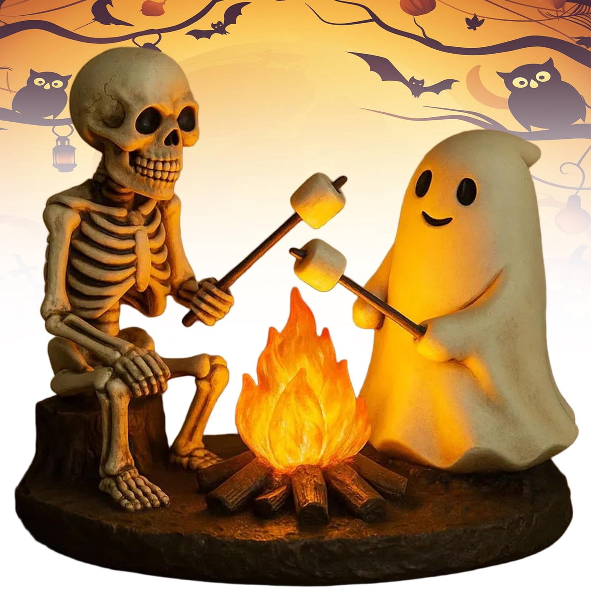 Clearance Halloween Decor-Halloween Decorations Indoor-Light up Ghost in Glass Like-Cute Ghost with Light for Home Kitchen Mantel Tabletop Party Decor and Holiday Decorations Best Halloween Gifts